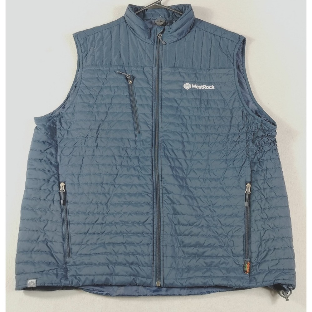Storm Creek Vest Mens 2XL Blue Quilted Full Zip Insulated Outdoor WestRock Logo
